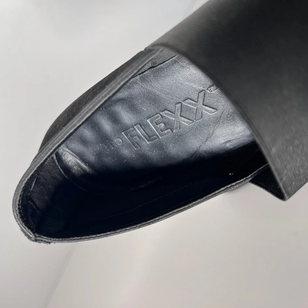 The Flexx Black Suede Mary Jane Elastic Strap Wedge Shoes EU 41‎ US 9.5
